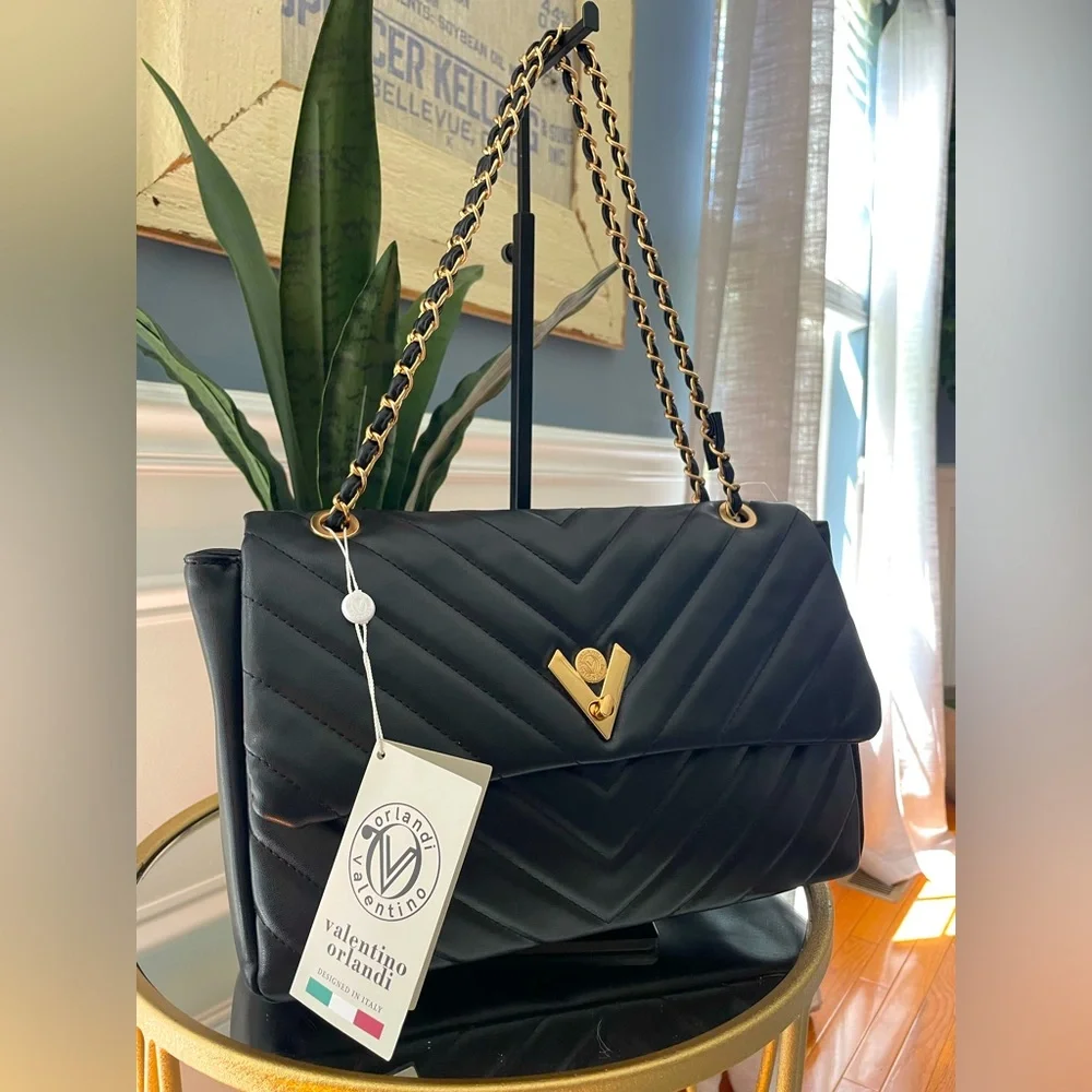 Valentino Orlandi Chevron Shoulder Bag